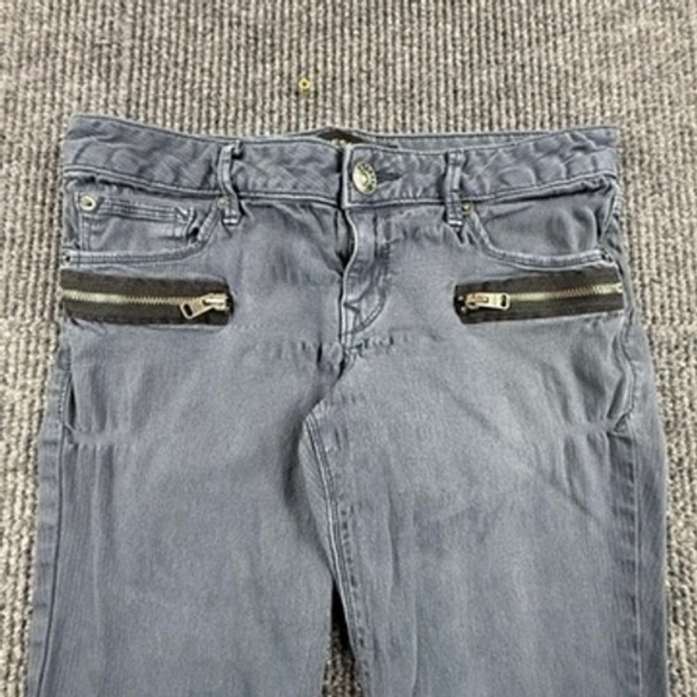 Express Jeans Stella Moto Zipper Ankle Legging Gray Low Rise Womens Size 8R - Picture 12 of 14